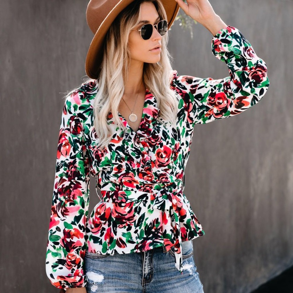 Vici Dolls Floral Ruffle Blouse